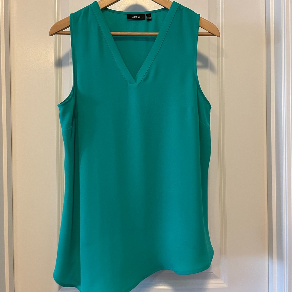 Apt. 9 Teal asymetrical top Size M